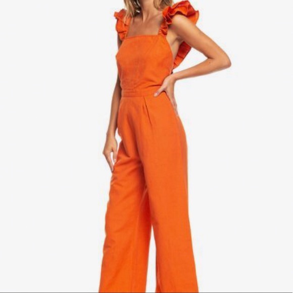 NWT Roxy Summertime Sadness Linen Wideleg Jumpsuit - Picture 3 of 9